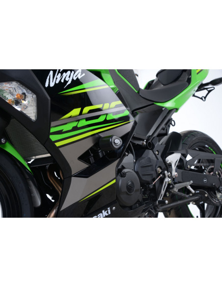 Tampons de protection R&G RACING Aero noir Kawasaki Ninja 400 Tampons de protection R&G RACING Aero noir Kawasaki Ninja 400