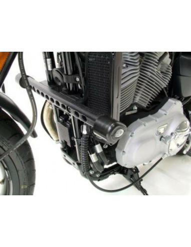 Tampons de protection R&G RACING Aero noir Harley Davidson XR1200/Sportster/X Sportster