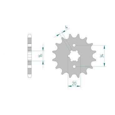 Kit chaine AFAM acier YAMAHA XT 125 12V pas 428 1982 à 1987