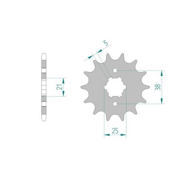 Kit chaine AFAM acier YAMAHA XV 125 VIRAGO 5AJ2 pas 520 1997 à 2001