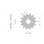 Kit chaine AFAM acier YAMAHA XV 125 VIRAGO 5AJ2 pas 520 1997 à 2001