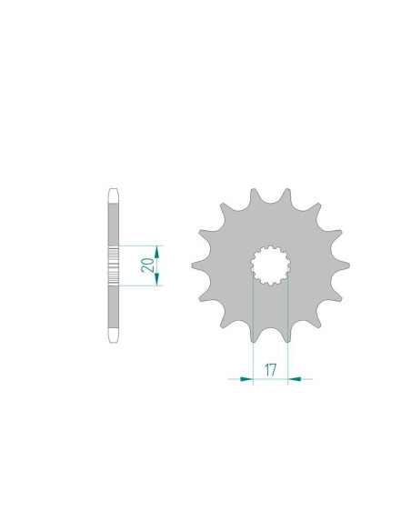 Kit chaine AFAM acier YAMAHA YZ 125 H pas 520 1996 à 1996