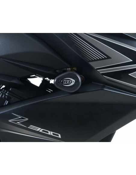 Tampons de protection R&G RACING Aero blanc Kawasaki Z250/300