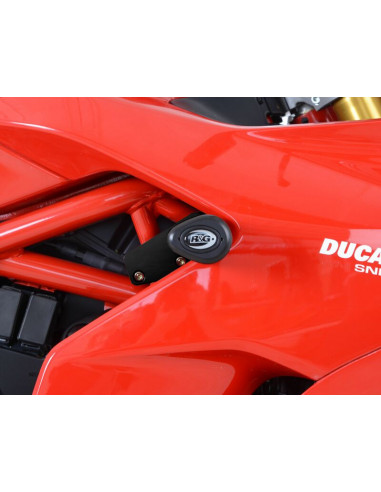 Tampons de protection R&G RACING Aero noir sans percage Ducati Supersport