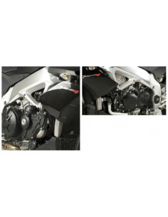 Tampons de protection R&G RACING Aero noir Aprilia Tuono V4/R