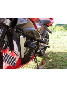 Tampons de protection R&G RACING Aero noir Aprilia Tuono 1000 2