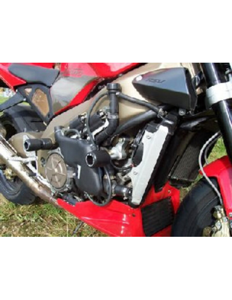 Tampons de protection R&G RACING Aero noir Aprilia Tuono 1000