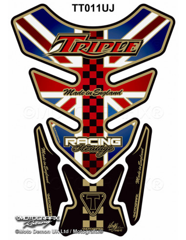 Protection de réservoir MOTOGRAFIX 4pcs Union Jack Triumph