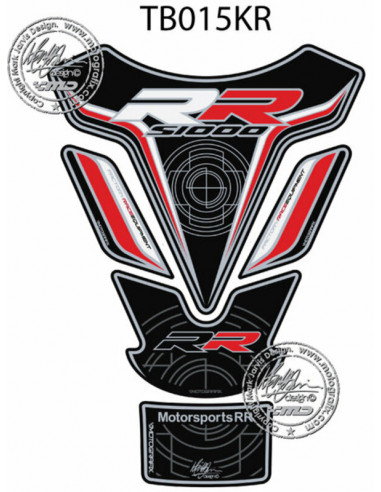 Protection de réservoir MOTOGRAFIX 5pcs noir/rouge/blanc Motorrad Motorsports RR BMW S1000RR