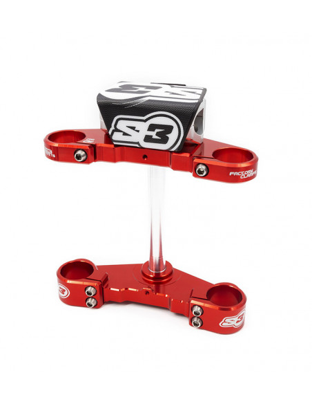 Té de fourche complet S3 Ø39mm rouge Beta Evo fourche Tech Té de fourche complet S3 Ø39mm rouge Beta Evo fourche Tech