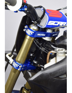 Te de fourche SCAR offset 25mm bleu Yamaha YZ65/85 2