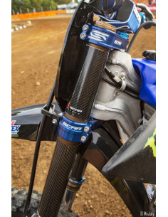 Té de fourche SCAR offset 25mm bleu Yamaha YZ125 2