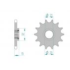 Kit chaine AFAM acier YAMAHA YBR 250 pas 428 2007 à 2008