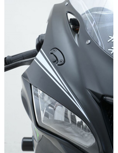 Cache-orifices rétroviseur R&G RACING - noir Kawasaki ZX-10R