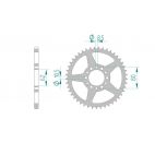 Kit chaine AFAM acier YAMAHA XT 350 55V/3YT pas 520 1985 à 1998