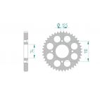 Kit chaine AFAM acier YAMAHA RD 400 DX pas 530 1976 à 1977