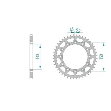 Kit chaine AFAM acier YAMAHA WR 450 F W,X,Y,Z,A,B,D pas 520 2007 à 2014