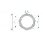 Kit chaine AFAM acier YAMAHA SR 500 2J4 pas 530 1978 à 1990