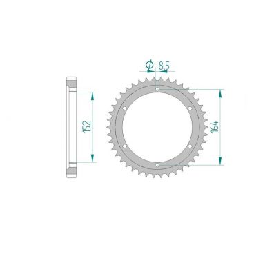Kit chaine AFAM acier YAMAHA XT 500 1U6 pas 530 1977 à 1989