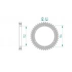 Kit chaine AFAM acier YAMAHA XT 500 1U6 pas 530 1977 à 1989