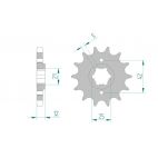 Kit chaine AFAM acier YAMAHA FZ 600 2HW pas 530 1986 à 1988