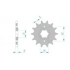 Kit chaine AFAM acier YAMAHA XT 600 Z TENERE 1VJ TAMBOUR pas 520 1986 à 1987