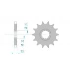 Kit chaine AFAM acier YAMAHA YZF 600 R6 1JS pas 525 2006 à 2013