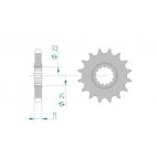 Kit chaine AFAM acier YAMAHA YZF 600 R6 5SL pas 530 2003 à 2005