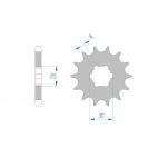 Kit chaine AFAM acier YAMAHA XS 650 1H1/3L1 pas 530 1975 à 1981