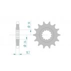 Kit chaine AFAM acier YAMAHA XJR 1200 /SP 4PU pas 532 1995 à 1998