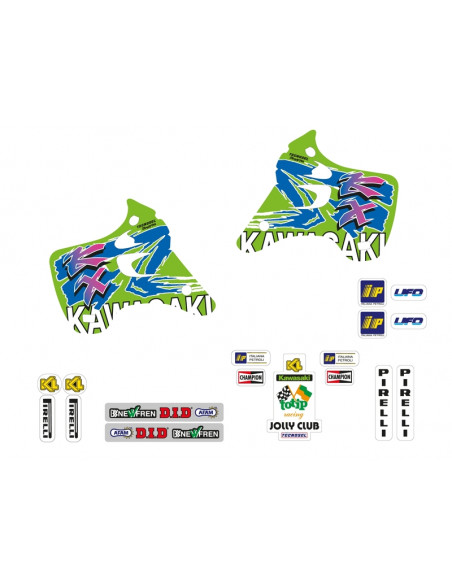 Kit déco TECNOSEL Team Kawasaki 1993 Kit déco TECNOSEL Team Kawasaki 1993