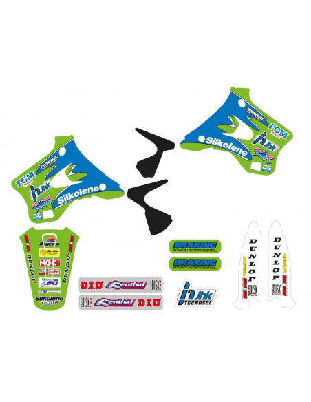 Kit déco TECNOSEL Team Kawasaki 1996 Kit déco TECNOSEL Team Kawasaki 1996