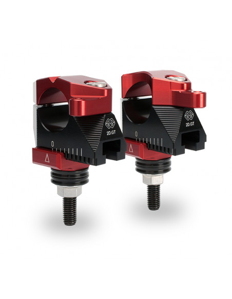 Pontets de guidon GILLES TOOLING 2DGT réglables noir/rouge