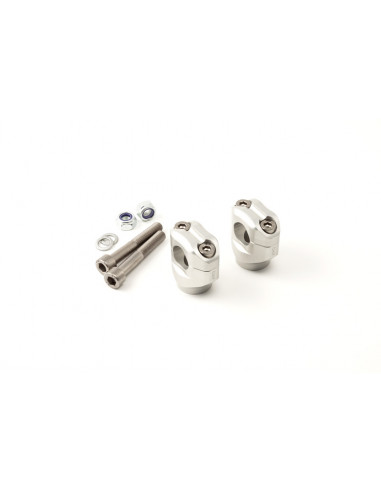 Pontets de guidons LSL Ø25,4mm +10mm argent Harley Davidson Sportster