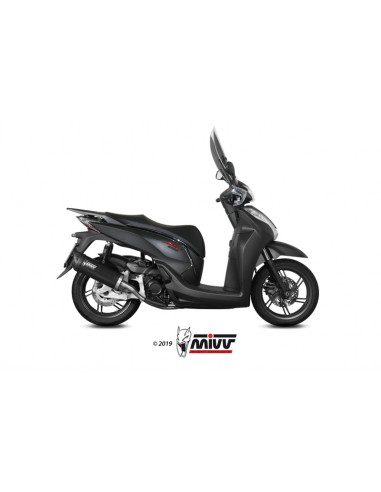 Silencieux MIVV Mover inox noir/casquette ABS noir Honda SH 300