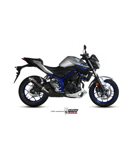 Silencieux MIVV GP inox noir casquette carbone Yamaha MT-03 Silencieux MIVV GP inox noir casquette carbone Yamaha MT-03