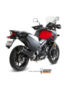 Silencieux MIVV Speed Edge inox brossé noir/casquette carbone Suzuki DL1000 V-Strom 2