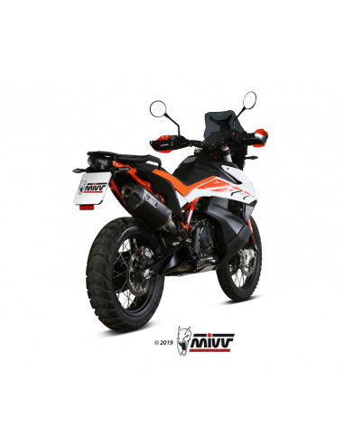 Silencieux MIVV Speed Edge Steel Black/casquette carbone KTM 790 Adventure Silencieux MIVV Speed Edge Steel Black/casquette carbone KTM 790 Adventure
