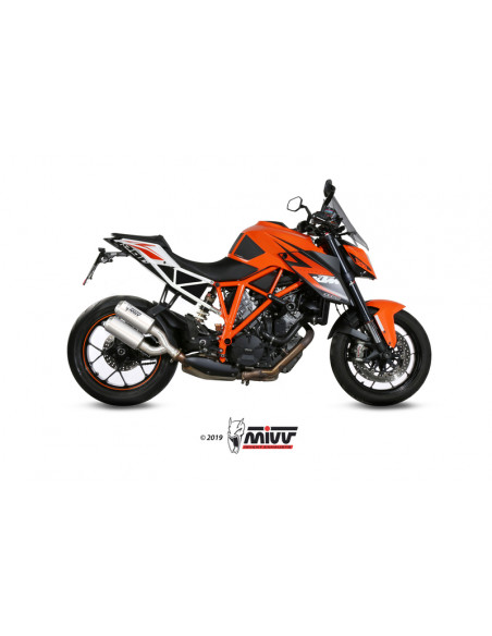 Silencieux double MIVV MK3 inox brossé/casquette inox KTM 1290 Superduke Silencieux double MIVV MK3 inox brossé/casquette inox KTM 1290 Superduke