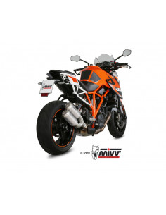 Silencieux double MIVV MK3 inox brossé/casquette inox KTM 1290 Superduke 2