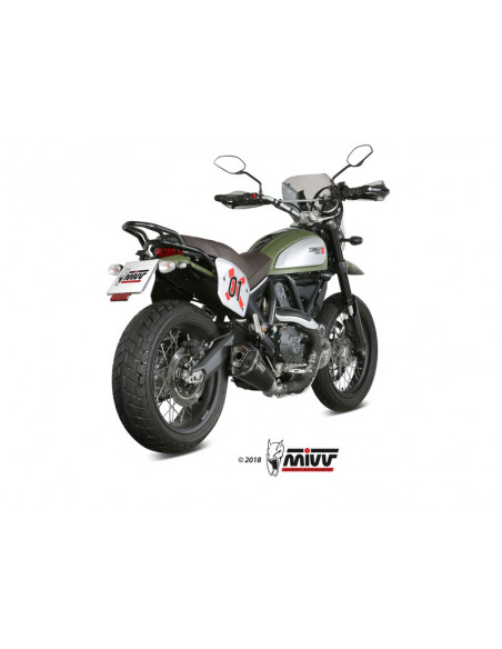 Silencieux MIVV Delta Race inox noir/casquette carbone Ducati Scrambler 800