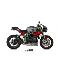 Silencieux MIVV Suono inox noir/casquette carbone Triumph Street Triple 1050 2