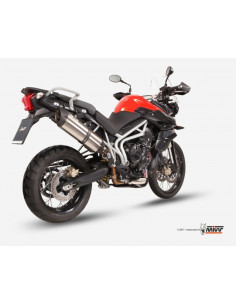 Silencieux MIVV Suono inox brossé noir/casquette carbone Triumph Tiger 800