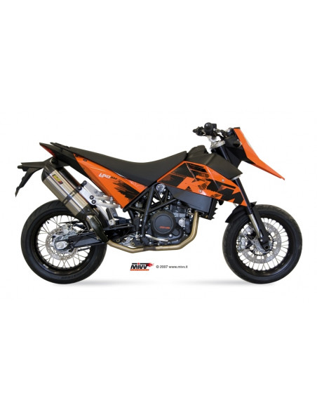 Silencieux double MIVV Suono inox/casquette carbone KTM 690 SM/SMC/SMR Silencieux double MIVV Suono inox/casquette carbone KTM 690 SM/SMC/SMR