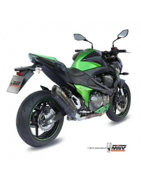 Silencieux MIVV Suono inox brossé noir/casquette carbone Kawasaki Z800 Silencieux MIVV Suono inox brossé noir/casquette carbone Kawasaki Z800