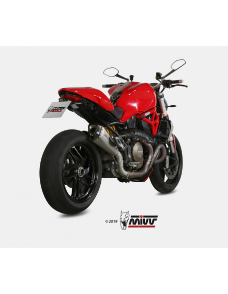 Silencieux MIVV Delta Race inox brossé/casquette carbone Ducati Monster 1200