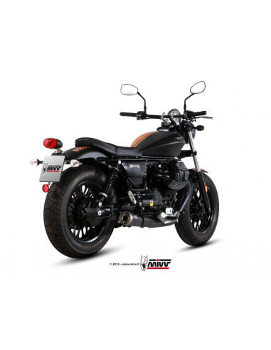 Silencieux MIVV Ghibli inox noir/casquette titane Moto Guzzi V9 Bobber