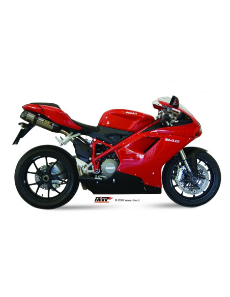 Silencieux double MIVV Suono inox/casquette carbone Ducati 848/1098/1198 Silencieux double MIVV Suono inox/casquette carbone Ducati 848/1098/1198