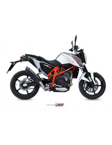 Silencieux MIVV Suono inox brossé noir/casquette carbone KTM 690 DUKE Silencieux MIVV Suono inox brossé noir/casquette carbone KTM 690 DUKE
