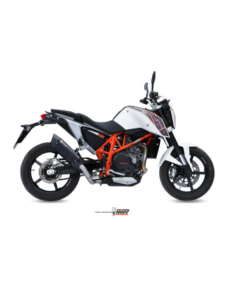 Silencieux MIVV Suono inox brossé noir/casquette carbone KTM 690 DUKE Silencieux MIVV Suono inox brossé noir/casquette carbone KTM 690 DUKE